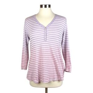 Chaps Ombré Purple Striped Top